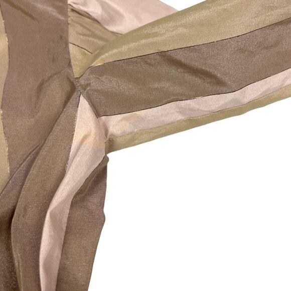 Rachel Zoe Blouse Striped Tassel Tie Front Top Brown Tan Cream Women's‎ 2 Shirt - Picture 12 of 14